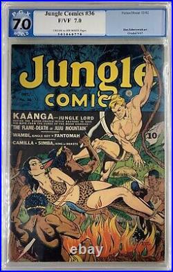 JUNGLE COMICS #36 PGX 7.0, Intense Politically Incorrect Roasted Babe GGA-c 1942