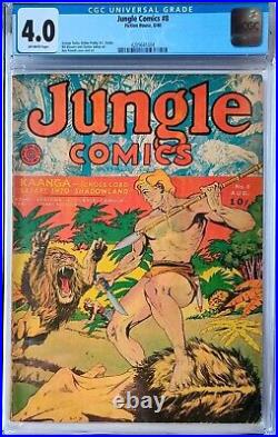JUNGLE COMICS #8 CGC 4.0 1940 Golden Age, Fiction House Comics, Bob Powell cover