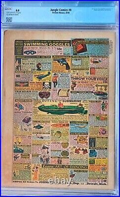 JUNGLE COMICS #8 CGC 4.0 1940 Golden Age, Fiction House Comics, Bob Powell cover