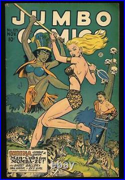 Jumbo Comics #105 FN+ 6.5 Golden Age Bondage Cover! Sheena! Fiction House 1947