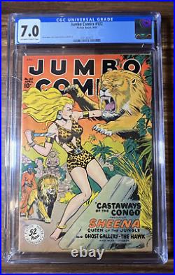Jumbo Comics #122 Cgc 7.0 1949 Golden Age Sheena Matt Baker Art Good Girl