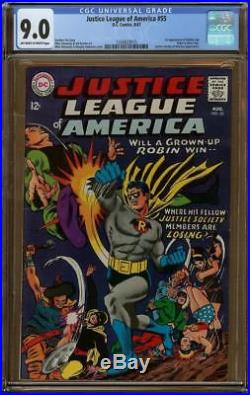 Justice League of America #55 CGC 9.0 1st Appearance of Golden Age Robin in SA