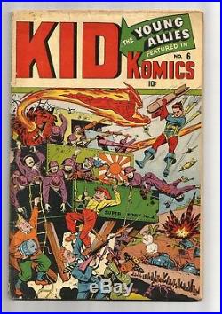 Kid Komics 6 Golden Age Timely Young Allies Human Torch Alex Schomburg Cover
