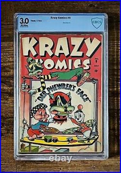 Krazy Komics #9 Timely Comics Hitler Cover CBCS 3.0