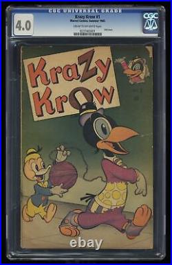 Krazy Krow (1945) #1 CGC VG 4.0 Golden Age Marvel! Only Issue! Marvel