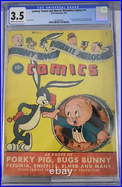 Looney Tunes and Merrie Melodies Comics #1 CGC 3.5 Dell Publishing 1941 Comics
