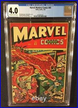 MARVEL MYSTERY COMICS #65 CGC 4.0 Golden Age TIMELY 1945 SCHOMBURG Cover 10 Cent
