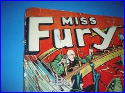 MISS FURY #1 (TIMELY 1942) 1st Appearance Golden Age Key Complete Unrestored