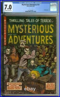MYSTERIOUS ADVENTURES #21 CGC 7.0 OWithWH PAGES // GOLDEN AGE PRE CODE HORROR