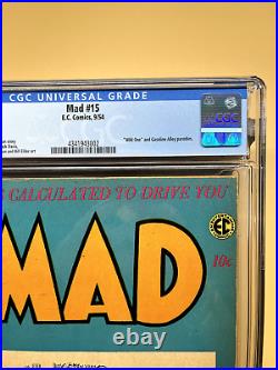 Mad 15 CGC 4.0 (1954 Golden Age EC Comics) Harvey Kurtzman Wally Wood Jack Davis