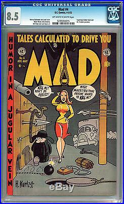 Mad #4 Cgc 8.5 Off-white/white Pages Golden Age Ec Comics