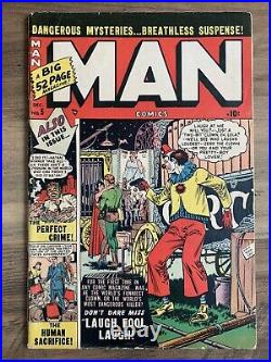 Man Comics #5 (1950) Golden Age / Pre-Code Crime Atlas Comics Clown Cover VG