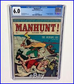 Manhunt #1 CGC 6.0 Golden Age KEY (1sr Space Ace, L. B. Cole art) Oct. 1947