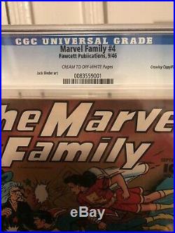 Marvel Family 4 CGC Golden age Golden Age Comic 1946