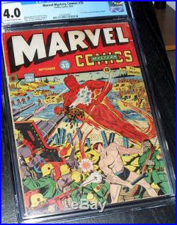 Marvel Mystery Comics 35 Cgc 4.0 Torch Sub-mariner Wwii Golden-age Timely 1942
