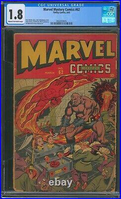Marvel Mystery Comics 62 CGC 1.8 Alex Schomburg Cover Golden Age Human Torch