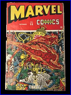 Marvel Mystery Comics #66 CLASSIC Schomburg WWII Cover! Timely Comics Golden Age
