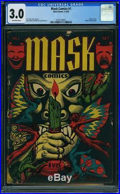 Mask Comics #1 And 2 Golden Age Lb Cole Cgc 3.0 & 4.0 Rare