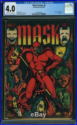 Mask Comics #1 And 2 Golden Age Lb Cole Cgc 3.0 & 4.0 Rare