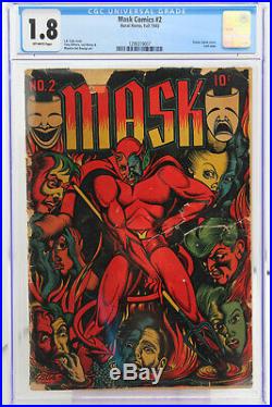 Mask Comics # 2 CGC 1.8 Classic L. B. Cole Satan cover Last issue Golden Age