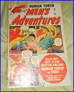 Men's Adventure #27 Golden Age Timely Captain America Submariner Human Torch