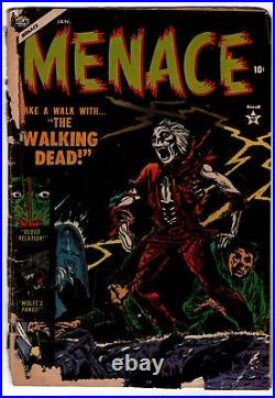 Menace #9 FR 1.0 complete 1954 Atlas horror Walking Dead cover