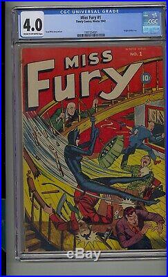 Miss Fury #1 Cgc 4.0 Golden Age Timely Comics