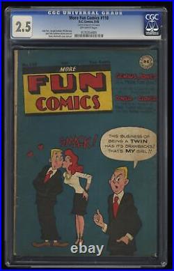 More Fun Comics #110 CGC GD+ 2.5 Off White Golden Age! DC Comics 1946