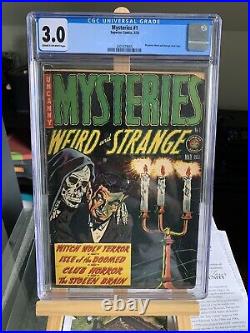 Mysteries Weird and Strange #1 Pre-Code Horror Skull Cover CGC 3.0 PCH? Rare