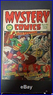 Mystery Comics #2 and #4 Nazi bondage Golden age