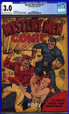 Mystery Men Comics #12 1940's CGC 3.0 Classic Cover