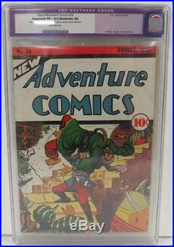 New Adventure Comics 1938 DC Golden Age CGC 8.5 Restored 2nd Highest Graded R482