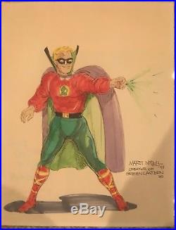 Original Mart Nodell Alan Scott Golden Age Green Lantern Comic Art Sketch