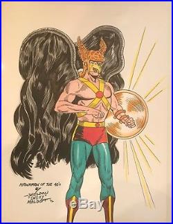 Original Sheldon Moldoff Golden Age Hawkman Comic Art Sketch