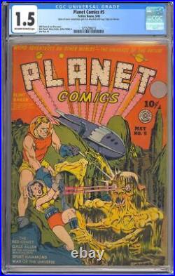 Planet Comics #5 Golden Age Will Eisner Lou Fine Fiction House 1940 CGC 1.5