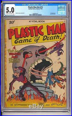 Plastic Man #1 (1943, Quality Comics) CGC 5.0 Classic Skull Golden Age Cover D