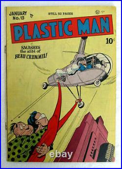 Plastic Man #15 GOLDEN AGE 1949 comic book FN+ 6.5