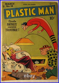 Plastic Man #16 Golden Age March 1949 Comic Book VG/FN 5.0