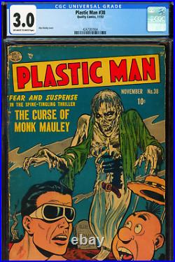 Plastic Man #38 Quality Comics 1952 Golden Age Zombie Horror Cover
