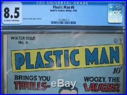 Plastic Man #6 CGC 8.5 Golden Age 1946 1st app Grasshopper