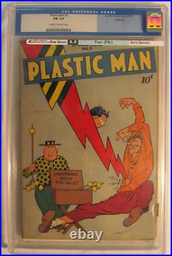 Plastic Man #7 Golden Age 1947 CGC graded FN- 5.5 Slabbed vintage comic book