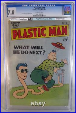 Plastic Man #9 1947 7.0 F/VF CGC graded Golden Age comic book