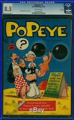 Popeye #1 CGC 8.5 Dell 1948 RARE! File Copy! Golden Age Key! K10 732 cm