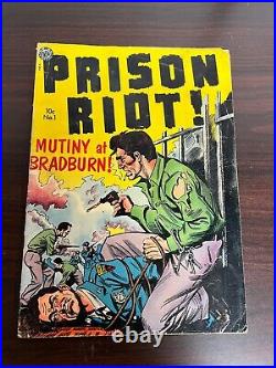 Prison Riot #1 10c Mutiny at Bradburn! Low to Mid Grade Golden Age JOE KUBERT
