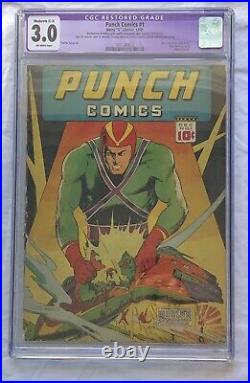 Punch Comics #1 CGC 3.0 (Harry A Chesler 1941) Golden Age Key Rare 1/19 c3 Resto