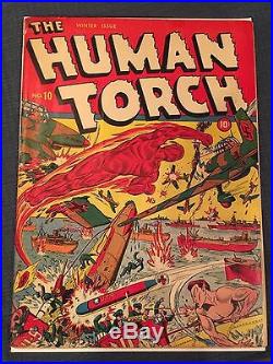 Rare 1942 Timely Golden Age Human Torch #10 Winter Issue Schomburg Cover