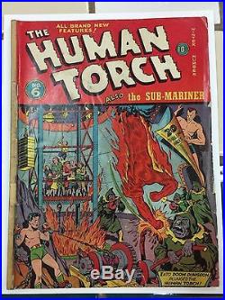 Rare 1942 Timely Golden Age Human Torch #6 Sub-mariner Key Classic Cover