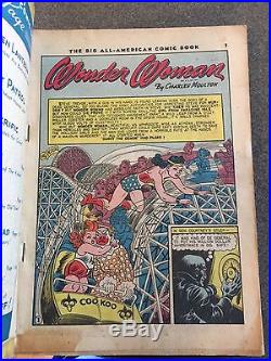 Rare 1944 Golden Age Big All-american Comic One Shot Wonder Woman Wow