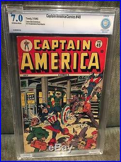 Rare 1945 Golden Age Captain America Comics #48 Cbcs 7.0 Schomburg Art Cgc This