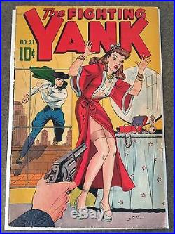 Rare 1947 Golden Age Fighting Yank #21 Scarce Key Issue Schomburg Cover